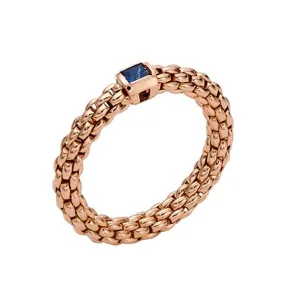 Fope Souls 18ct Rose Gold Sapphire Flexible Ring
