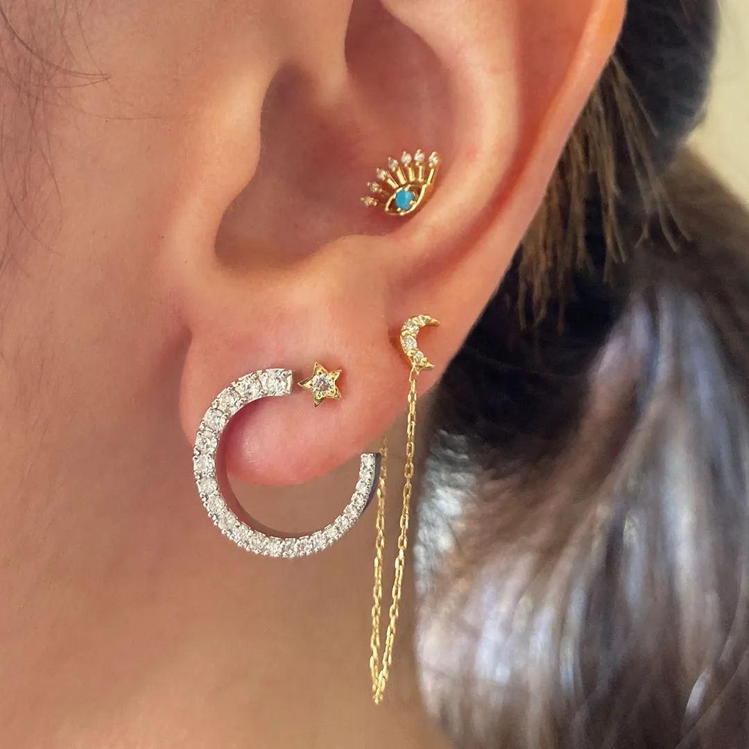 Forever and Always 18K White Gold Earring w. Diamonds
