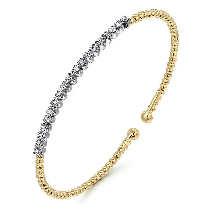 Gabriel 14K Two-Tone Diamond Bujukan Cuff Bracelet