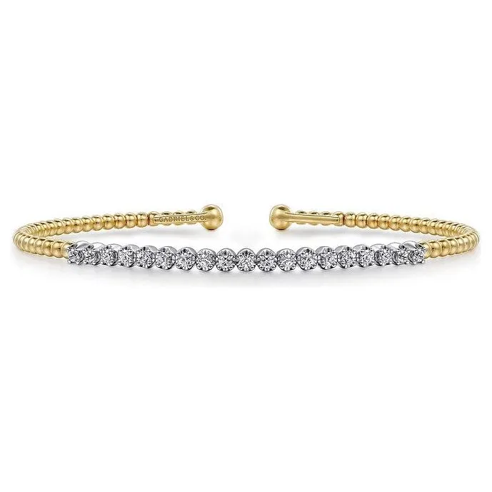 Gabriel 14K Two-Tone Diamond Bujukan Cuff Bracelet