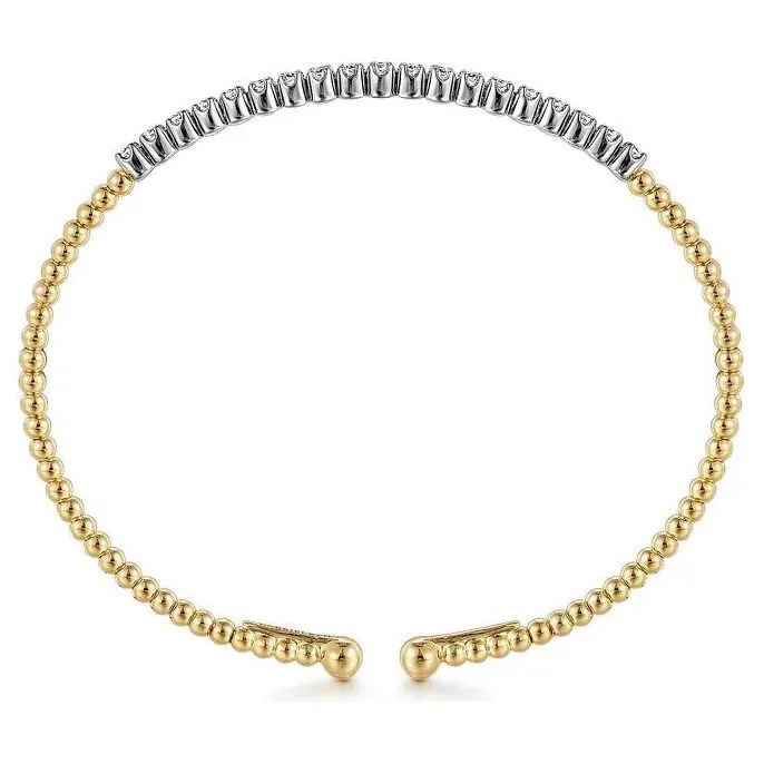 Gabriel 14K Two-Tone Diamond Bujukan Cuff Bracelet