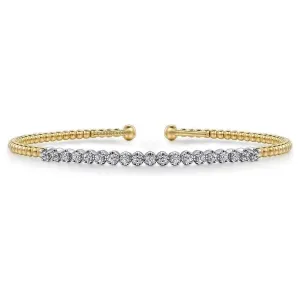 Gabriel 14K Two-Tone Diamond Bujukan Cuff Bracelet
