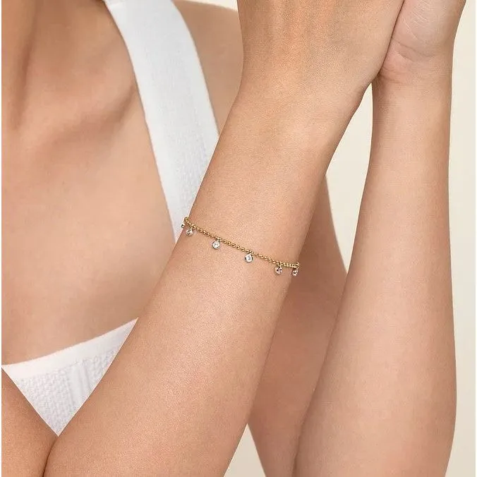 Gabriel 14K Two-Tone White Sapphire Bujukan Droplet Bracelet