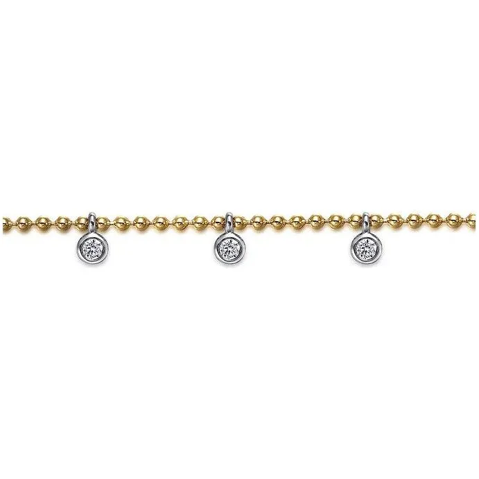 Gabriel 14K Two-Tone White Sapphire Bujukan Droplet Bracelet
