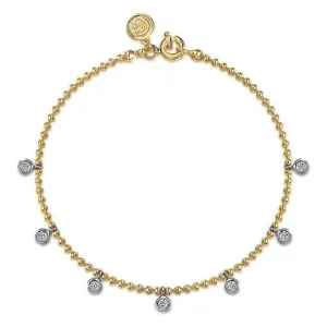 Gabriel 14K Two-Tone White Sapphire Bujukan Droplet Bracelet