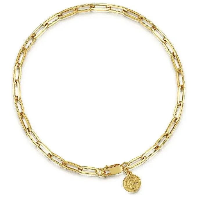 Gabriel 14K Yellow Gold Hollow Paperclip Bracelet