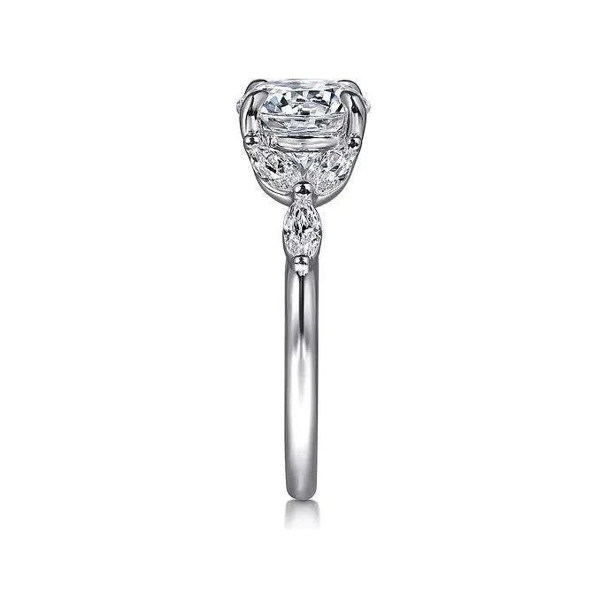 Gabriel "Adella" 14K White Gold Round Diamond Engagement Ring