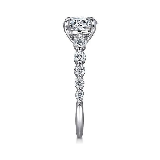 Gabriel "Emberlie" 14K White Gold Graduated Shared Prong Engagement Ring