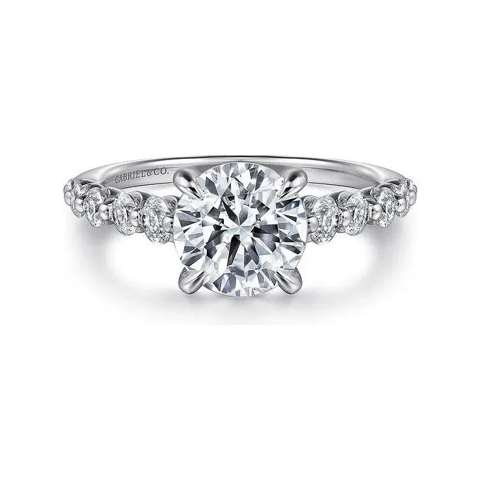 Gabriel "Emberlie" 14K White Gold Graduated Shared Prong Engagement Ring