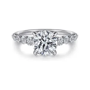 Gabriel "Emberlie" 14K White Gold Graduated Shared Prong Engagement Ring