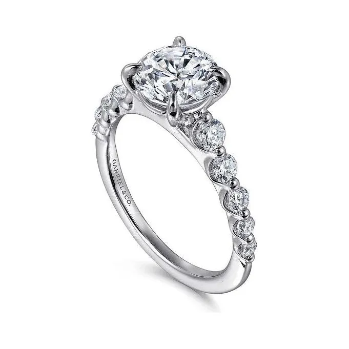 Gabriel "Emberlie" 14K White Gold Graduated Shared Prong Engagement Ring