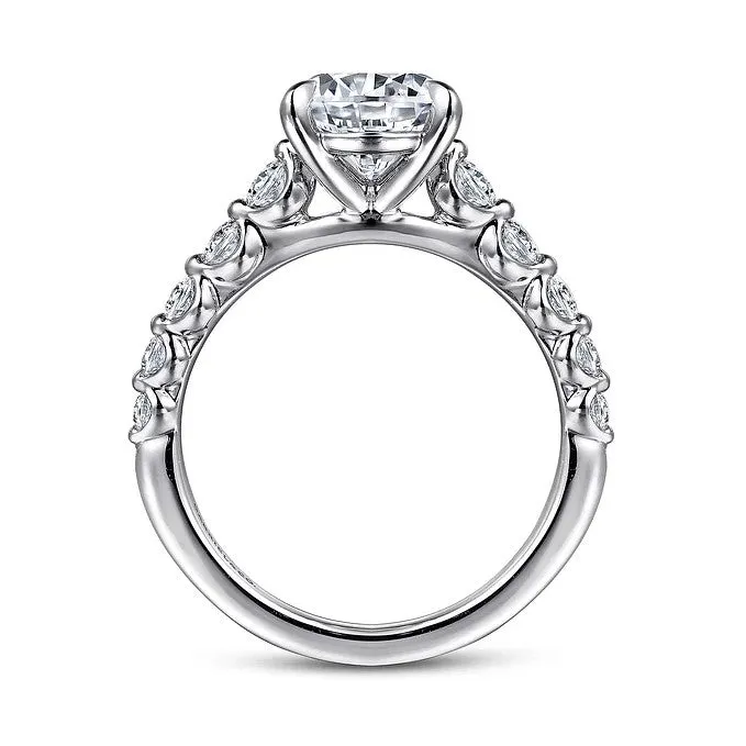 Gabriel "Emberlie" 14K White Gold Graduated Shared Prong Engagement Ring