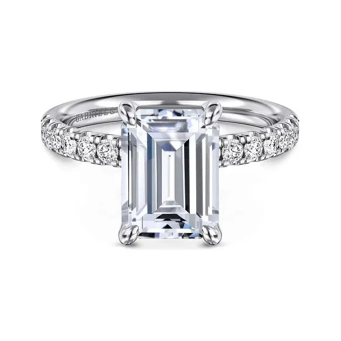 Gabriel "winslow" 14K White Gold Emerald Pave Diamond Engagement Ring