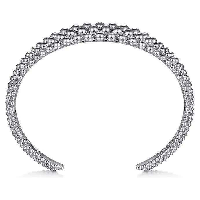 Gabriel Sterling Silver Bujukan Beaded Graduated Cuff Bracelet