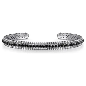 Gabriel Sterling Silver Bujukan Black Spinel Bracelet Cuff