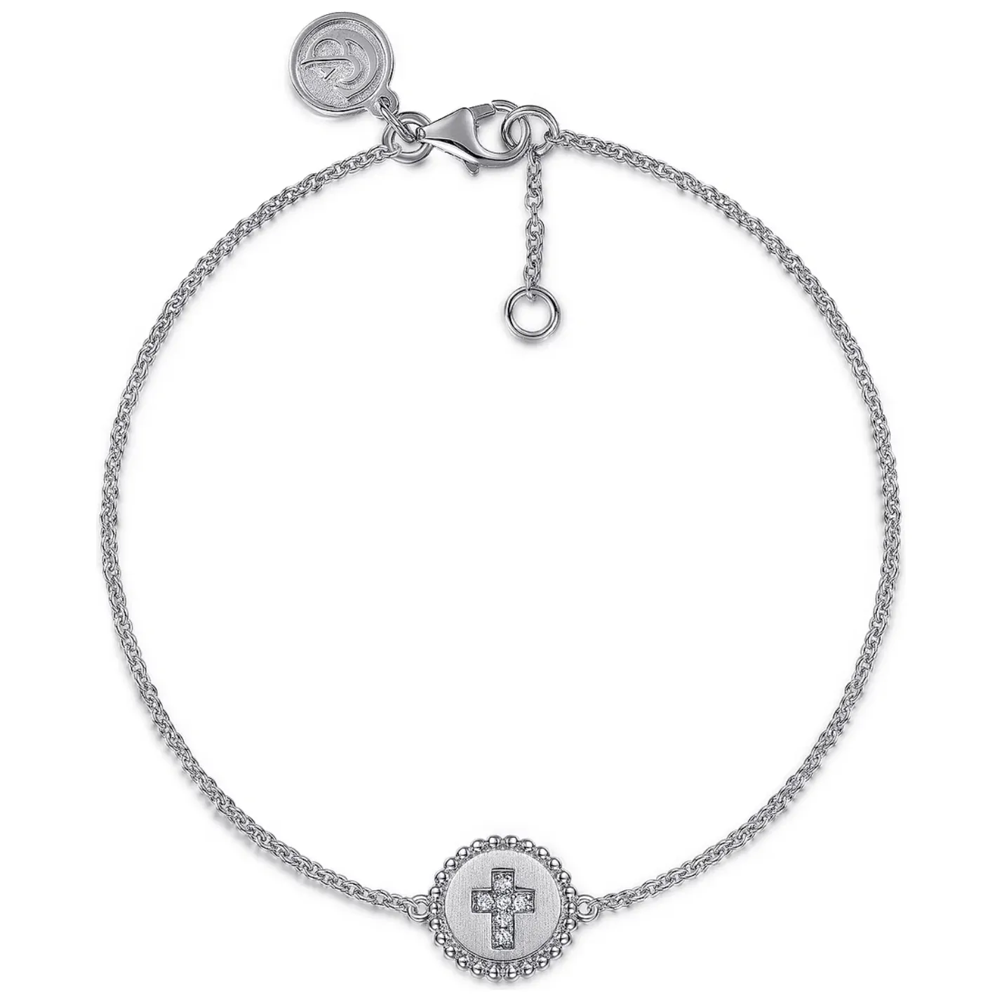 Gabriel Sterling Silver Diamond Bujukan Cross Bracelet