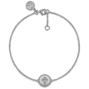 Gabriel Sterling Silver Diamond Bujukan Cross Bracelet