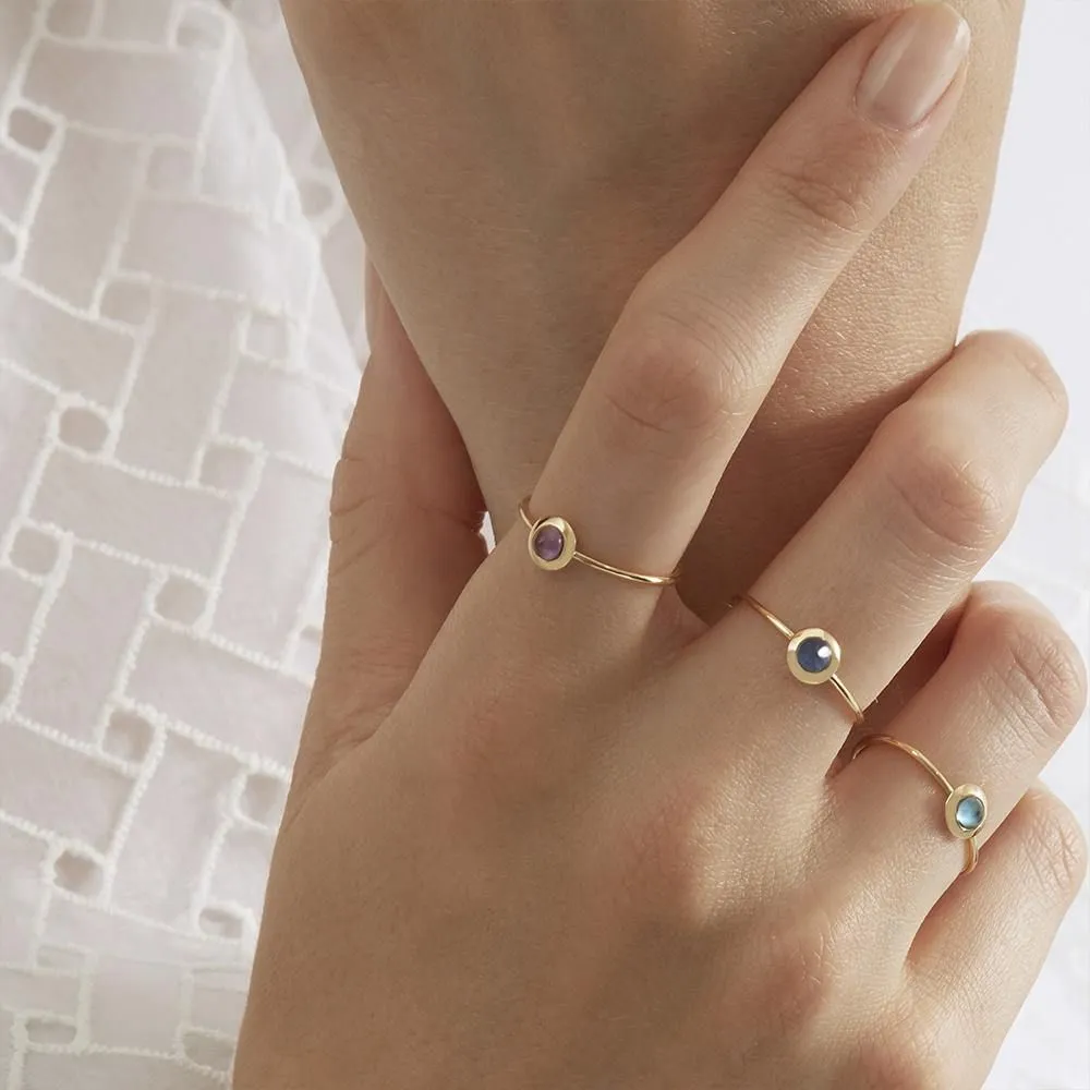 Gems of Cosmo 18K Gold Ring w. Sapphire
