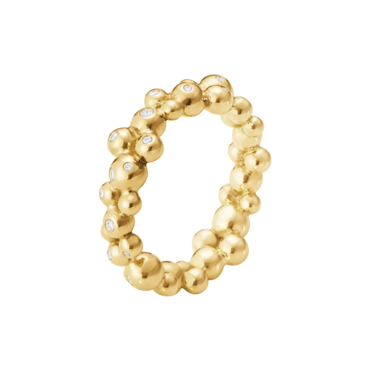 Georg Jensen Moonlight Grapes 18ct Yellow Gold Diamond Band Ring