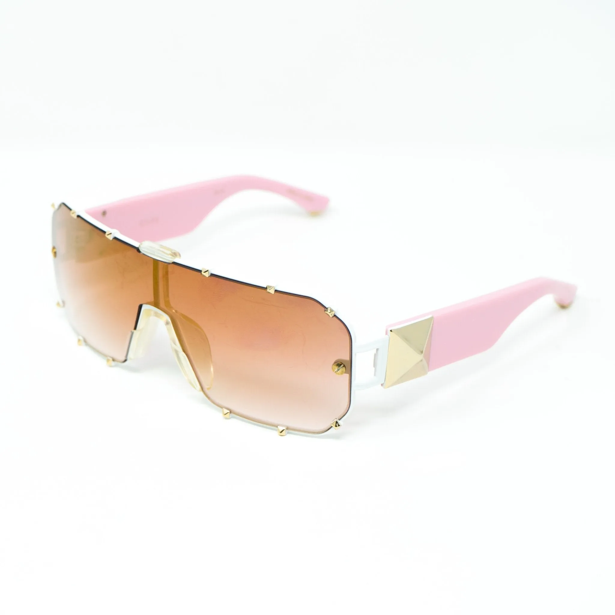 Giles Deacon Sunglasses Shield Pink and Graduated Gold