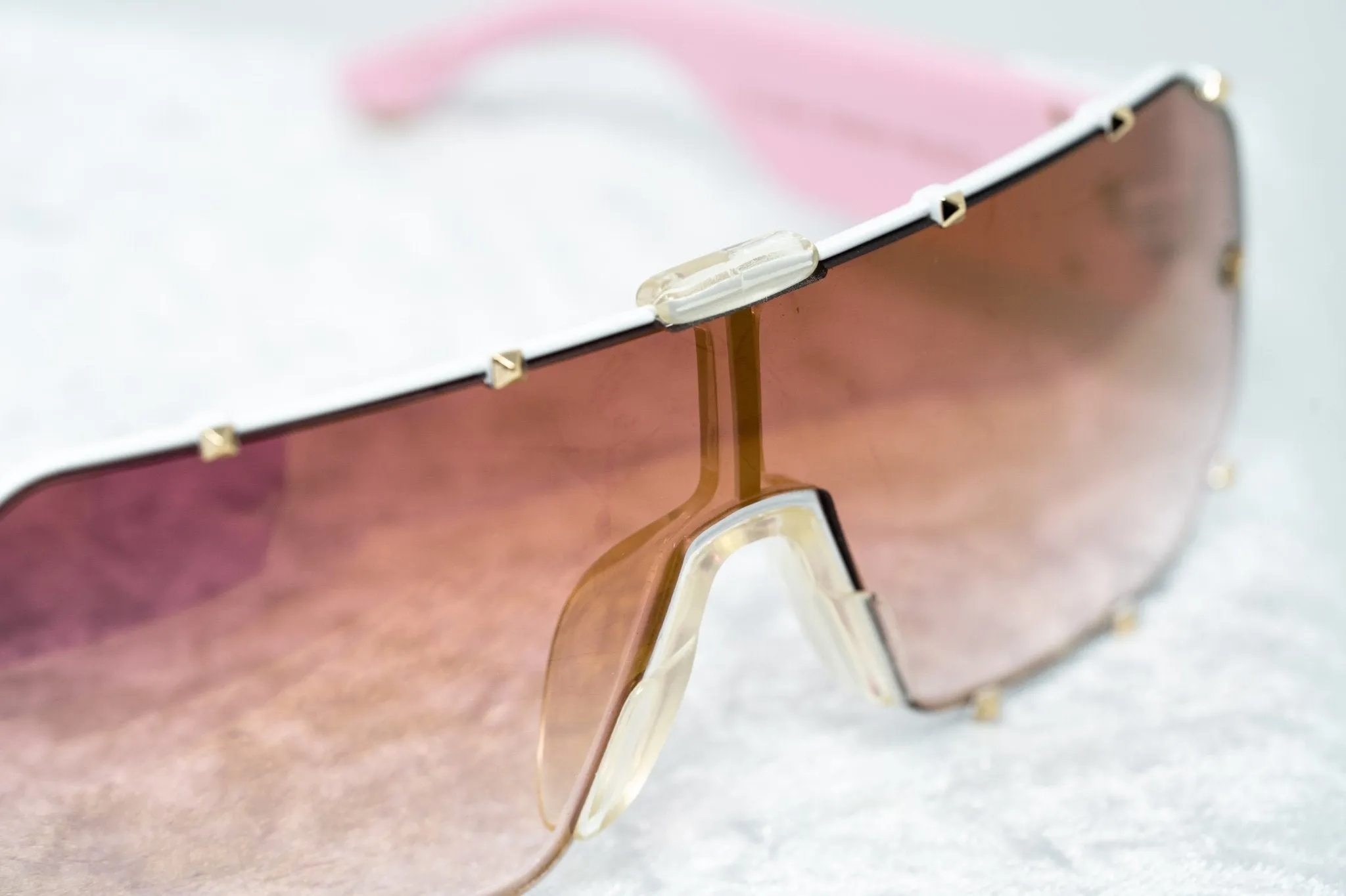 Giles Deacon Sunglasses Shield Pink and Graduated Gold