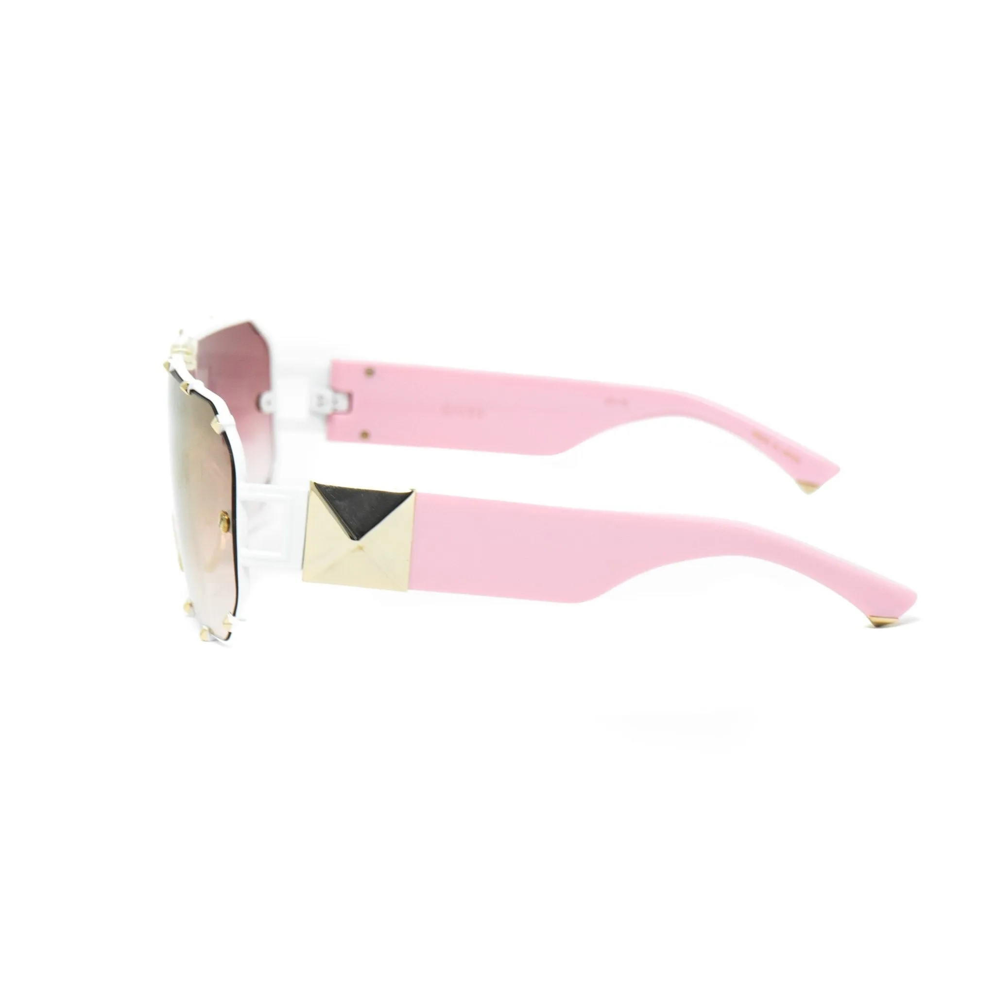 Giles Deacon Sunglasses Shield Pink and Graduated Gold
