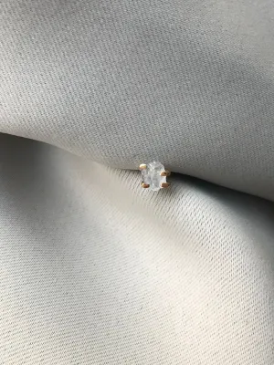 GLOW Rough 14K Gold Stud w. Sapphire