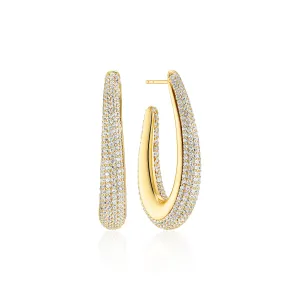 Goccia Piccolo Gold Plated Earrings w. Zirconia