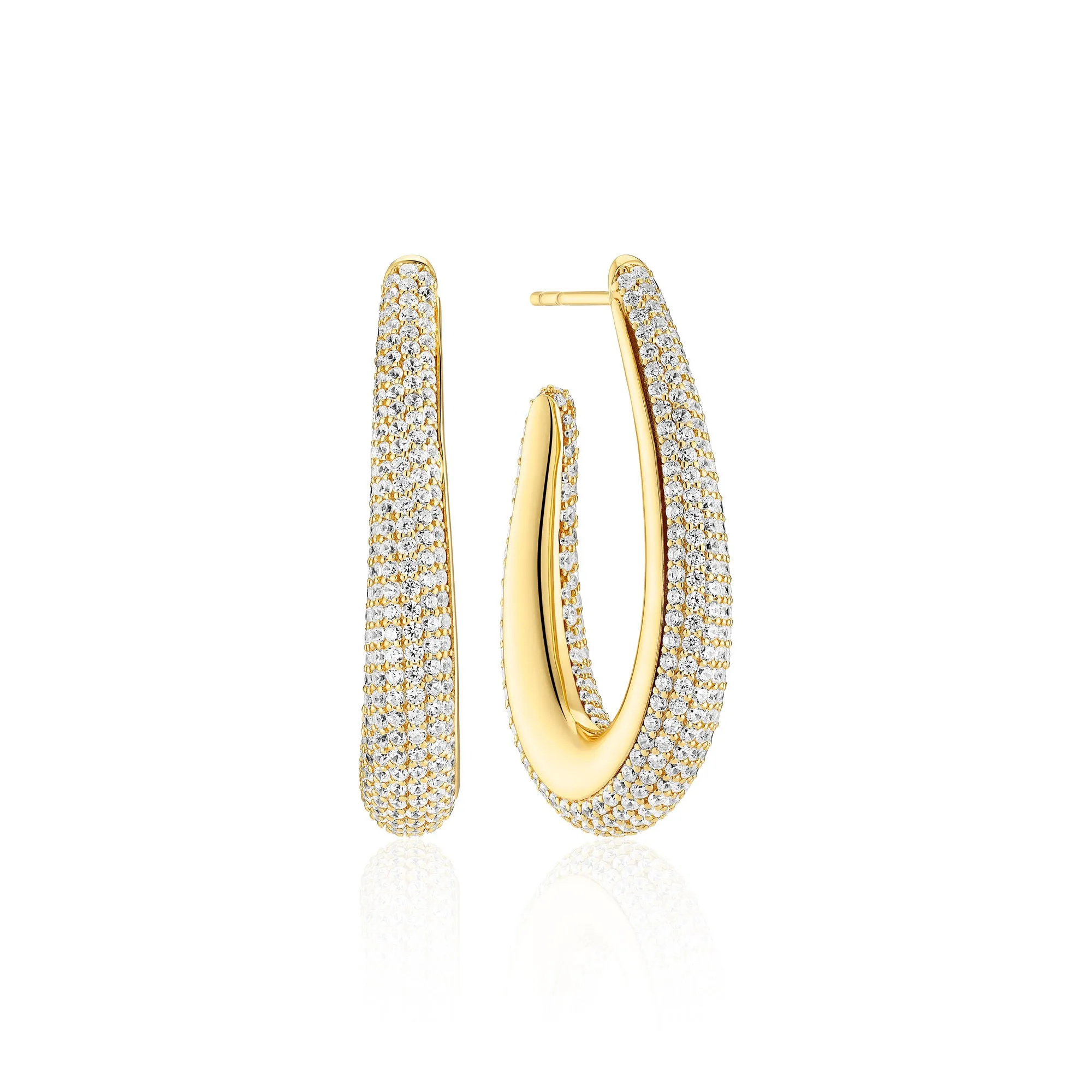 Goccia Piccolo Gold Plated Earrings w. Zirconia