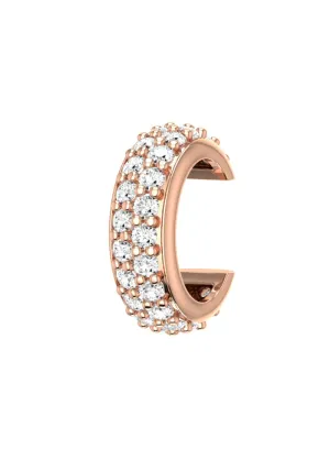 Grand Pave 18K Rosegold Ear Cuff w. Lab-Grown Diamonds