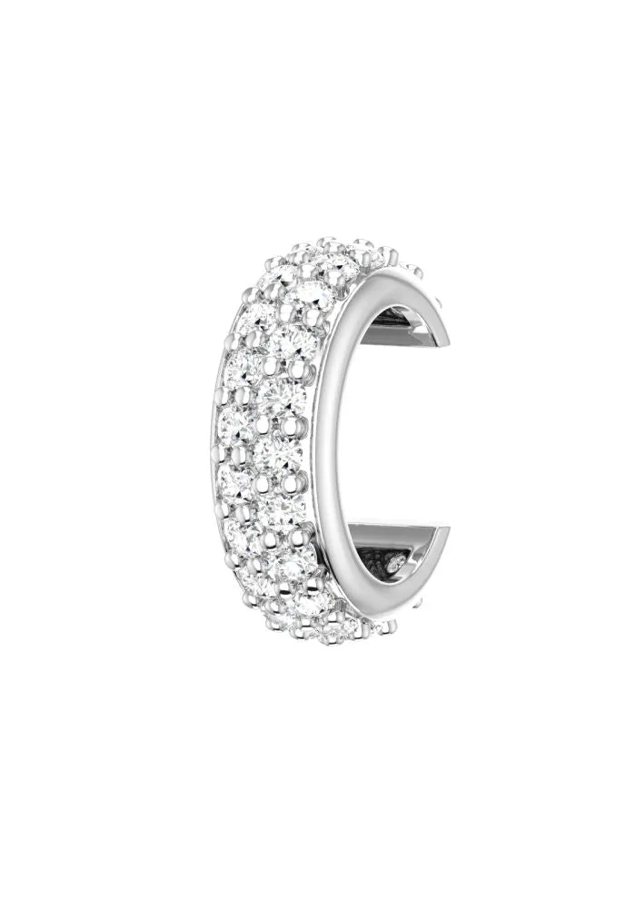 Grand Pave 18K Whitegold Ear Cuff w. Lab-Grown Diamonds