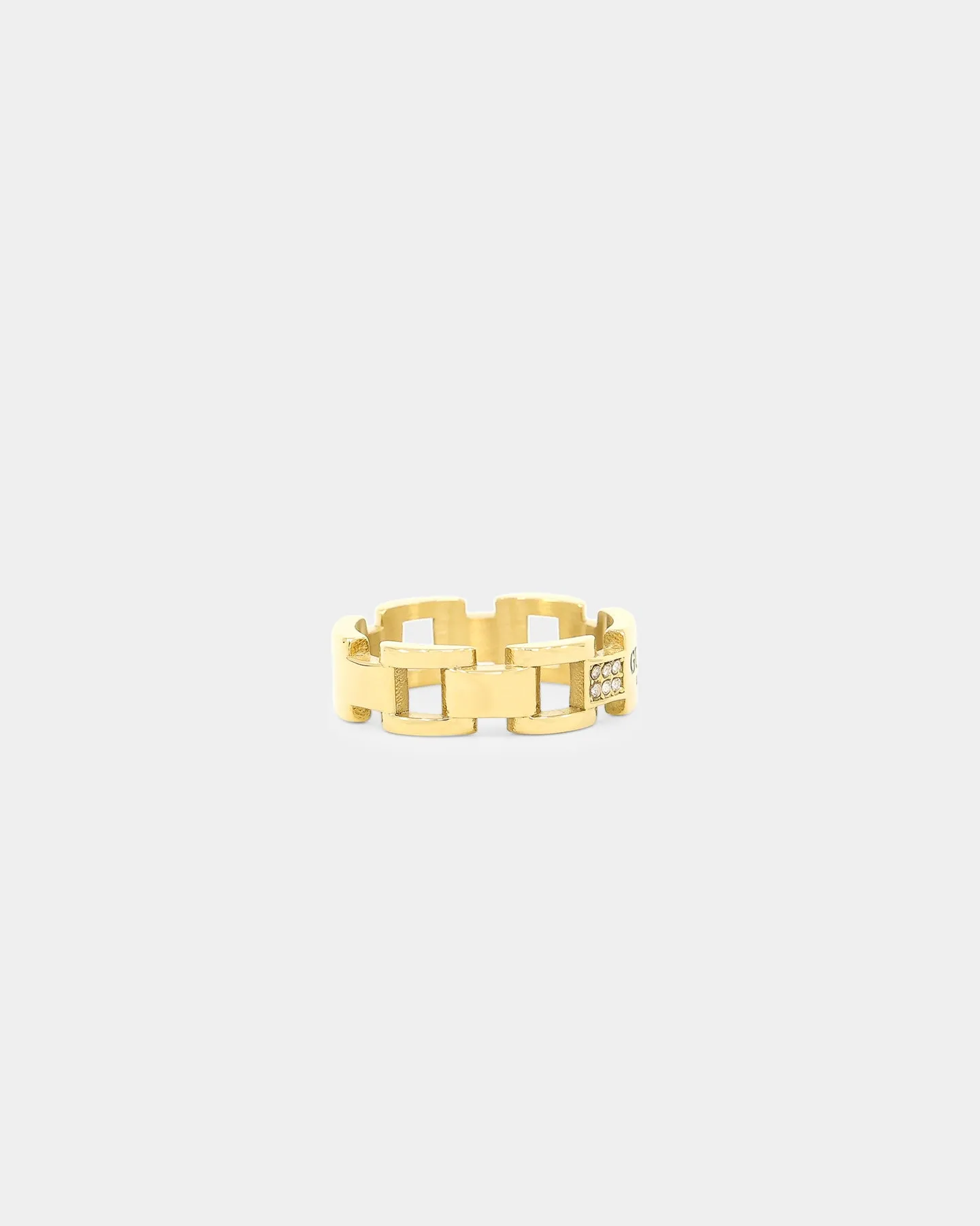Guess Mainline 20mm Frontiers Flat Ring Gold