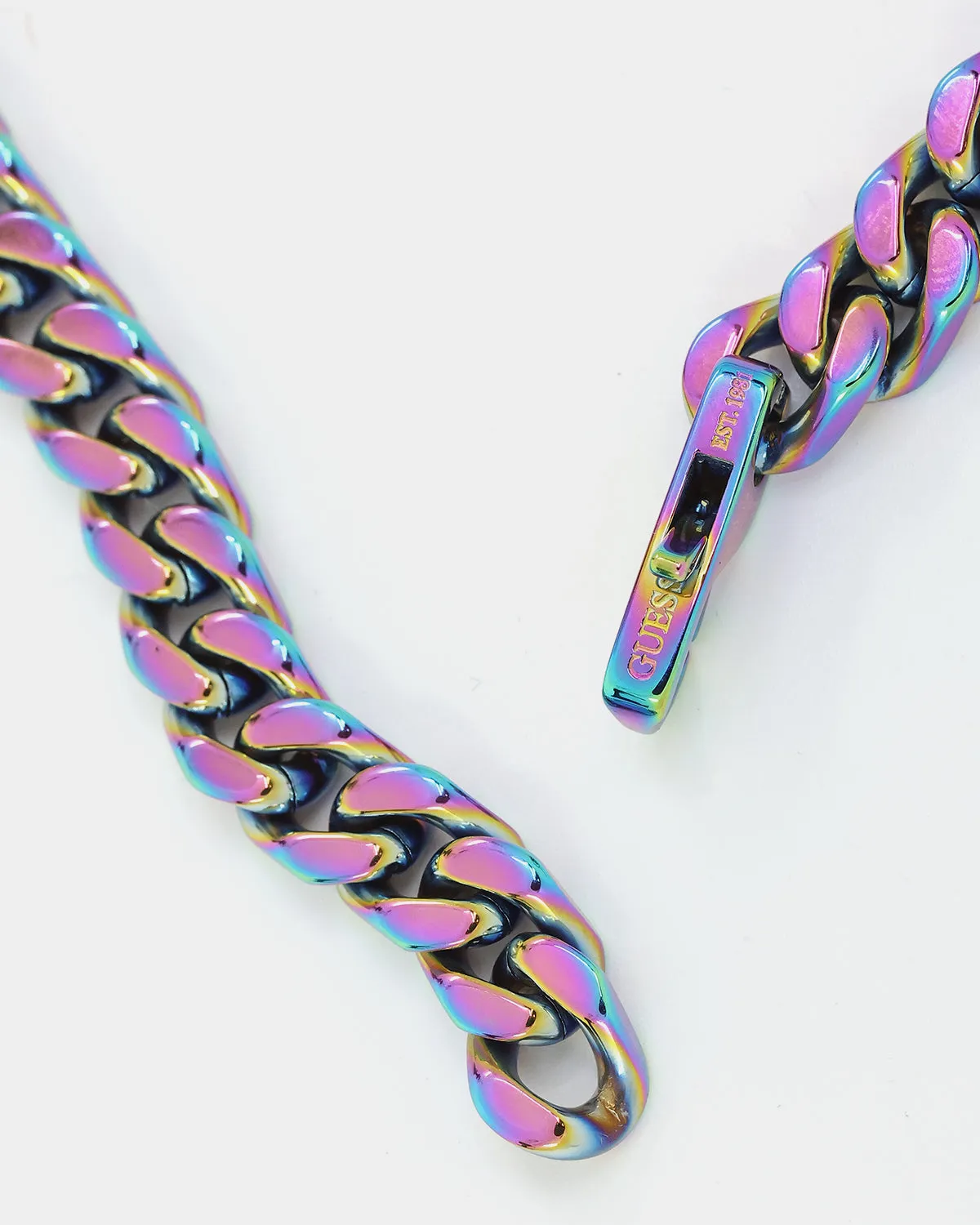 Guess Mainline 23" 8mm Curb Chain Iridescent