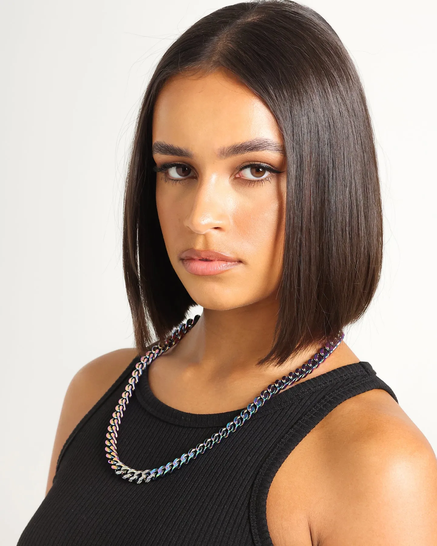 Guess Mainline 23" 8mm Curb Chain Iridescent