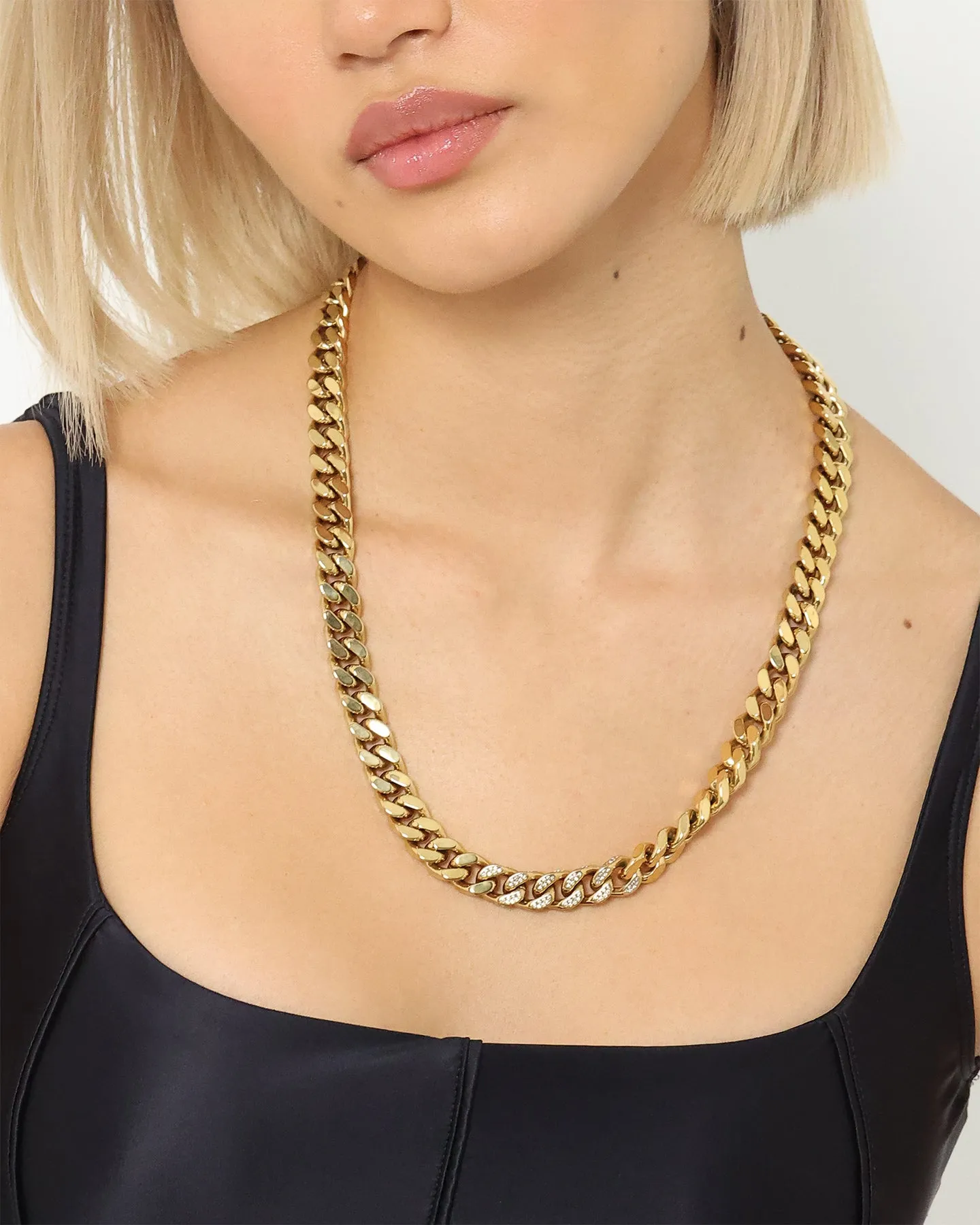 Guess Mainline 23" Curb Chain Gold
