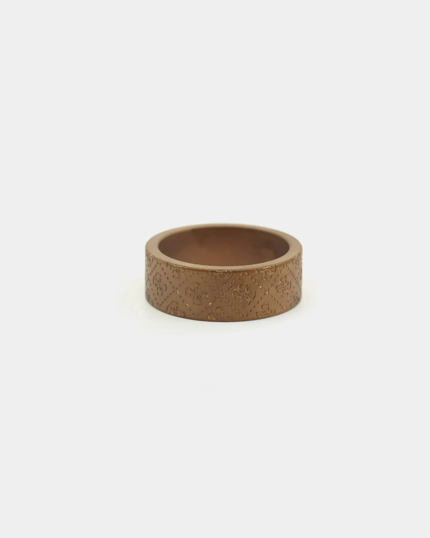 Guess Mainline 8MM X 20MM 4G Pattern Ring Chocolate Brown