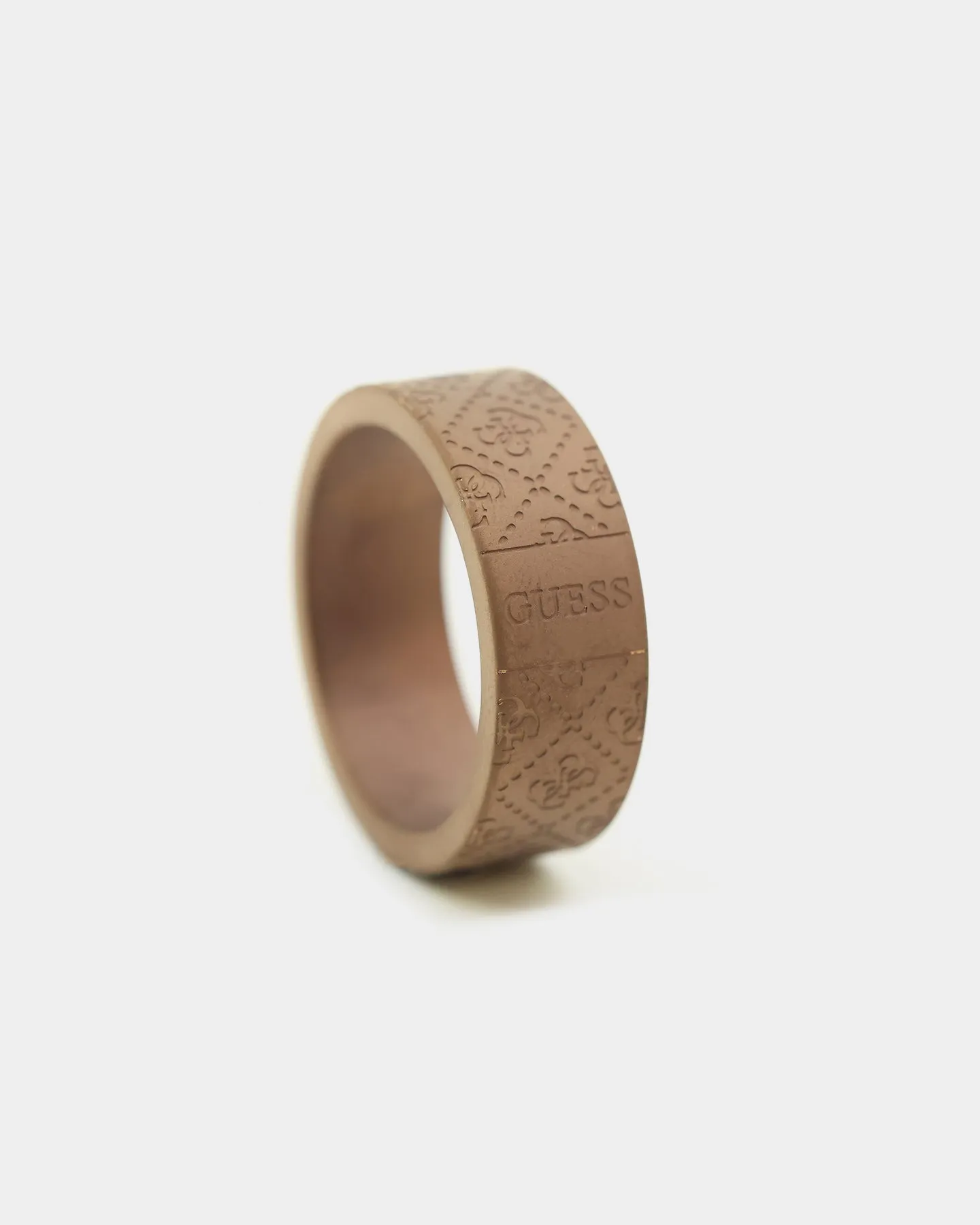 Guess Mainline 8MM X 20MM 4G Pattern Ring Chocolate Brown