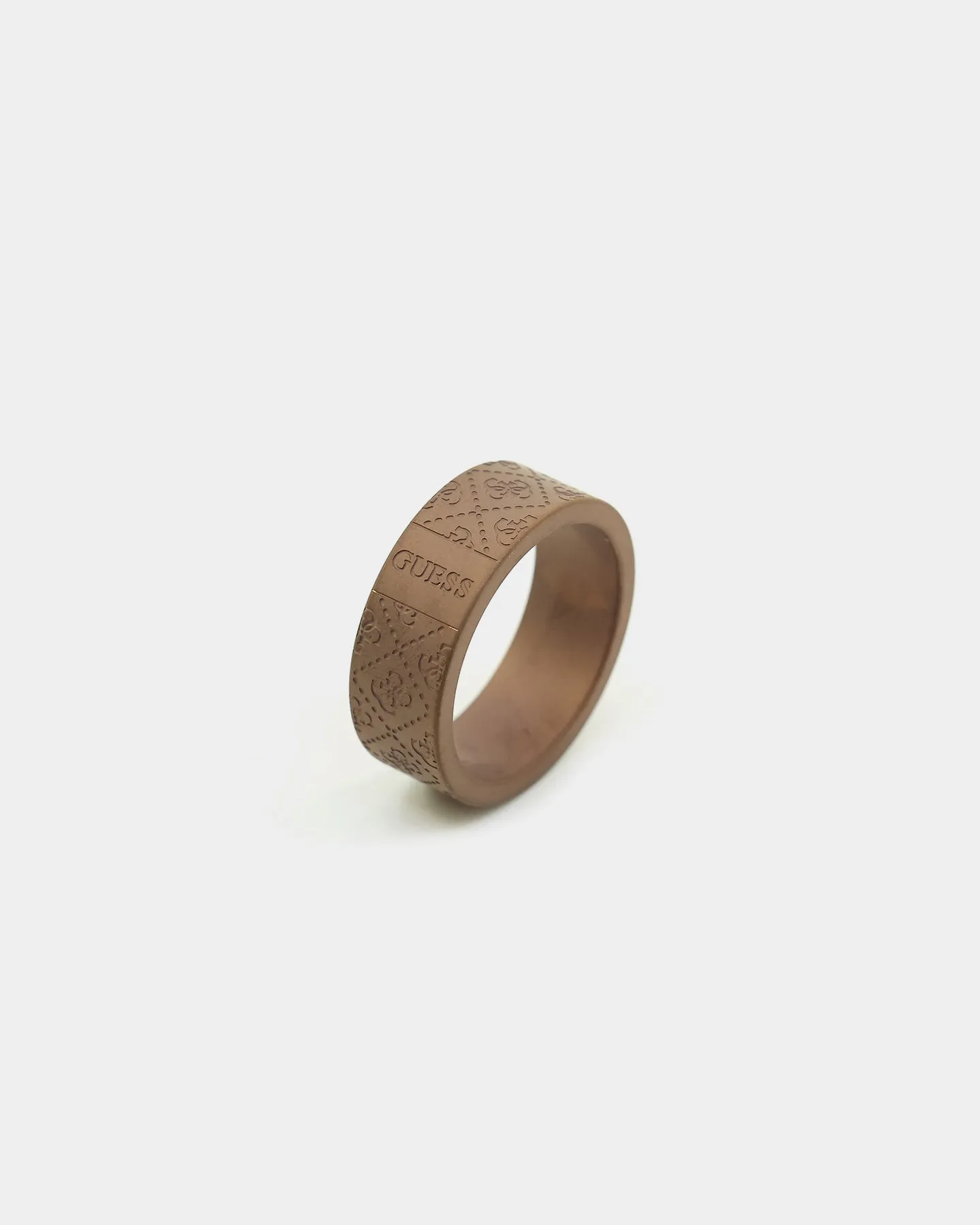 Guess Mainline 8MM X 20MM 4G Pattern Ring Chocolate Brown