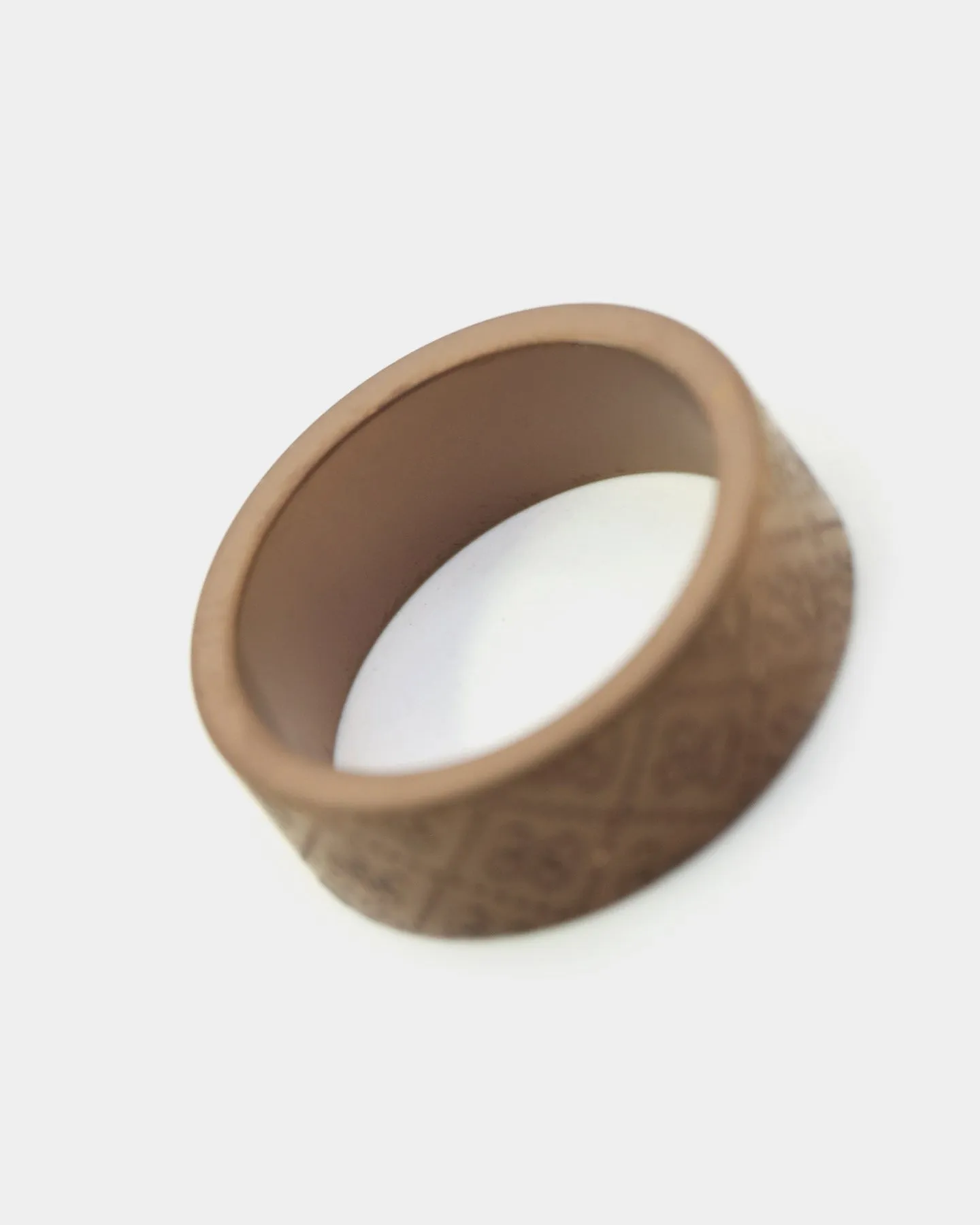 Guess Mainline 8MM X 21MM 4G Pattern Ring Chocolate Brown