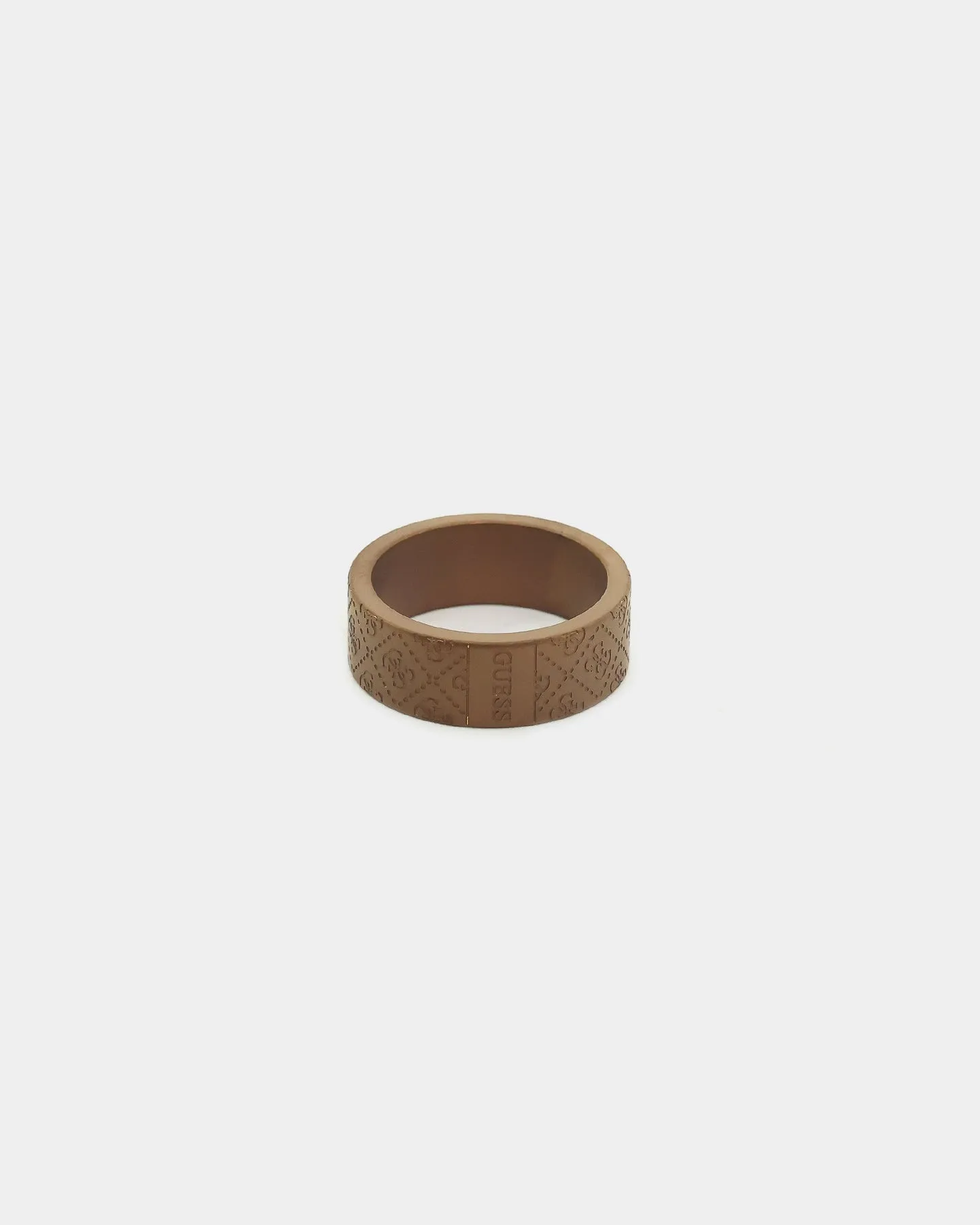 Guess Mainline 8MM X 21MM 4G Pattern Ring Chocolate Brown