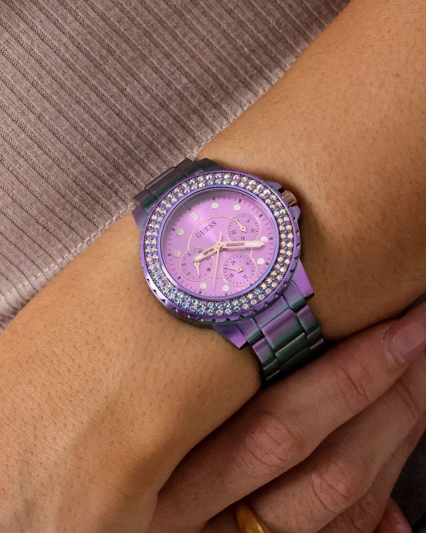 Guess Mainline Crown Jewel Watch Iridescent