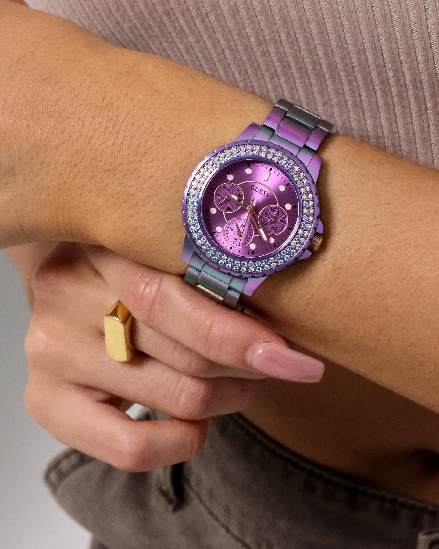 Guess Mainline Crown Jewel Watch Iridescent