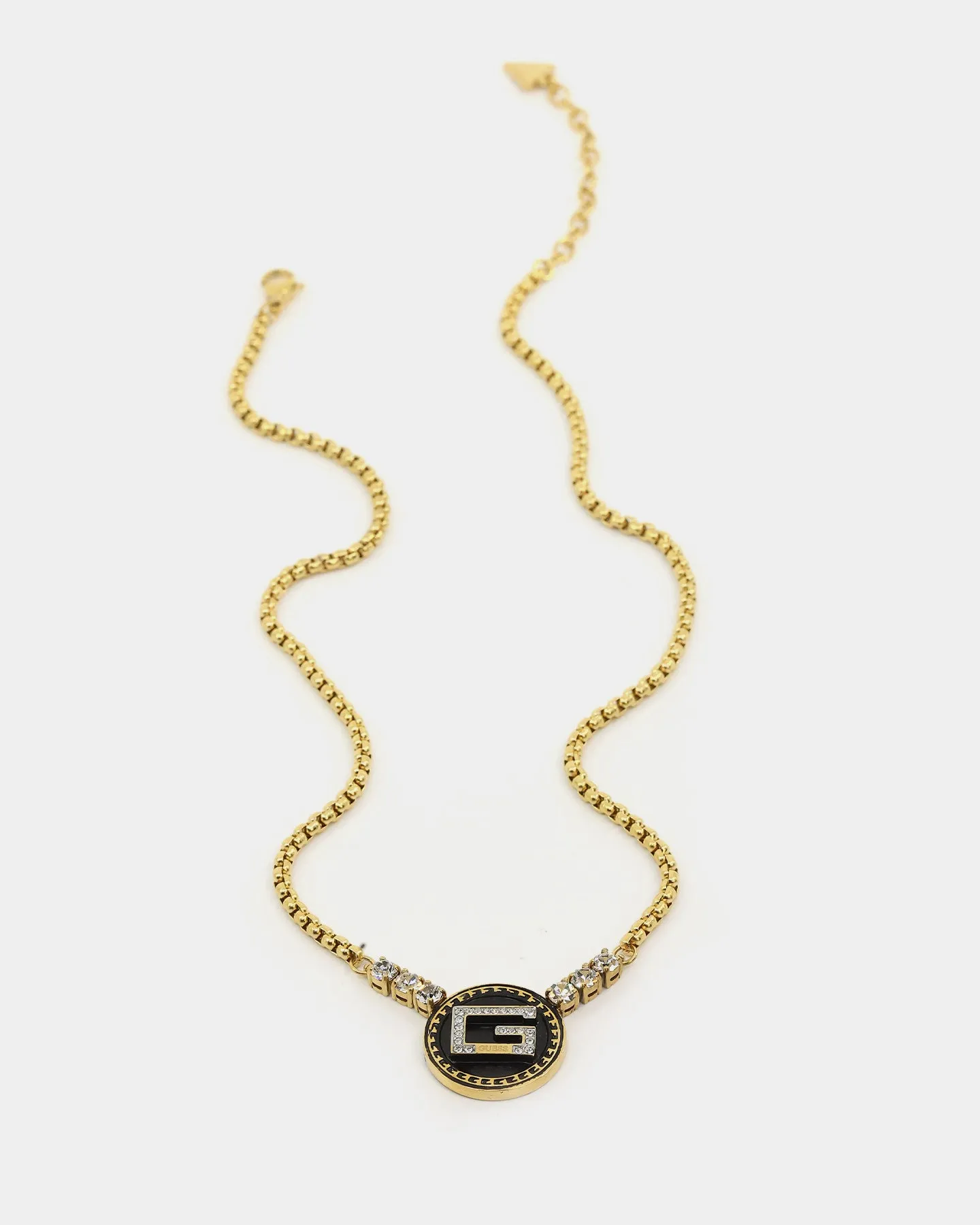 Guess Mainline Women's Coin and Crystal 16-18" Choker Necklace Gold