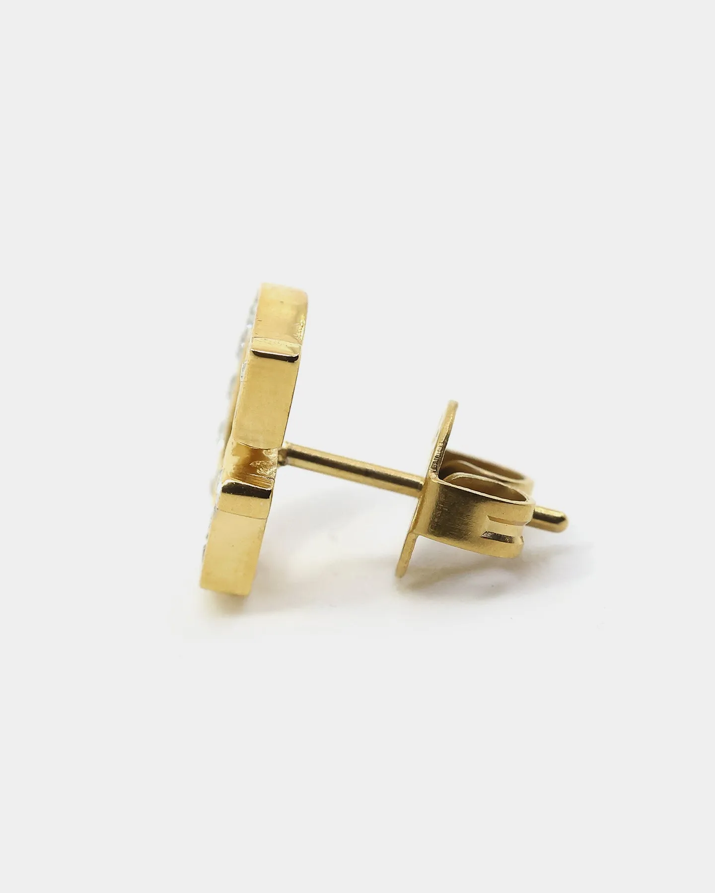 Guess Mainline Women's G Round Pave Stud Earrings Gold