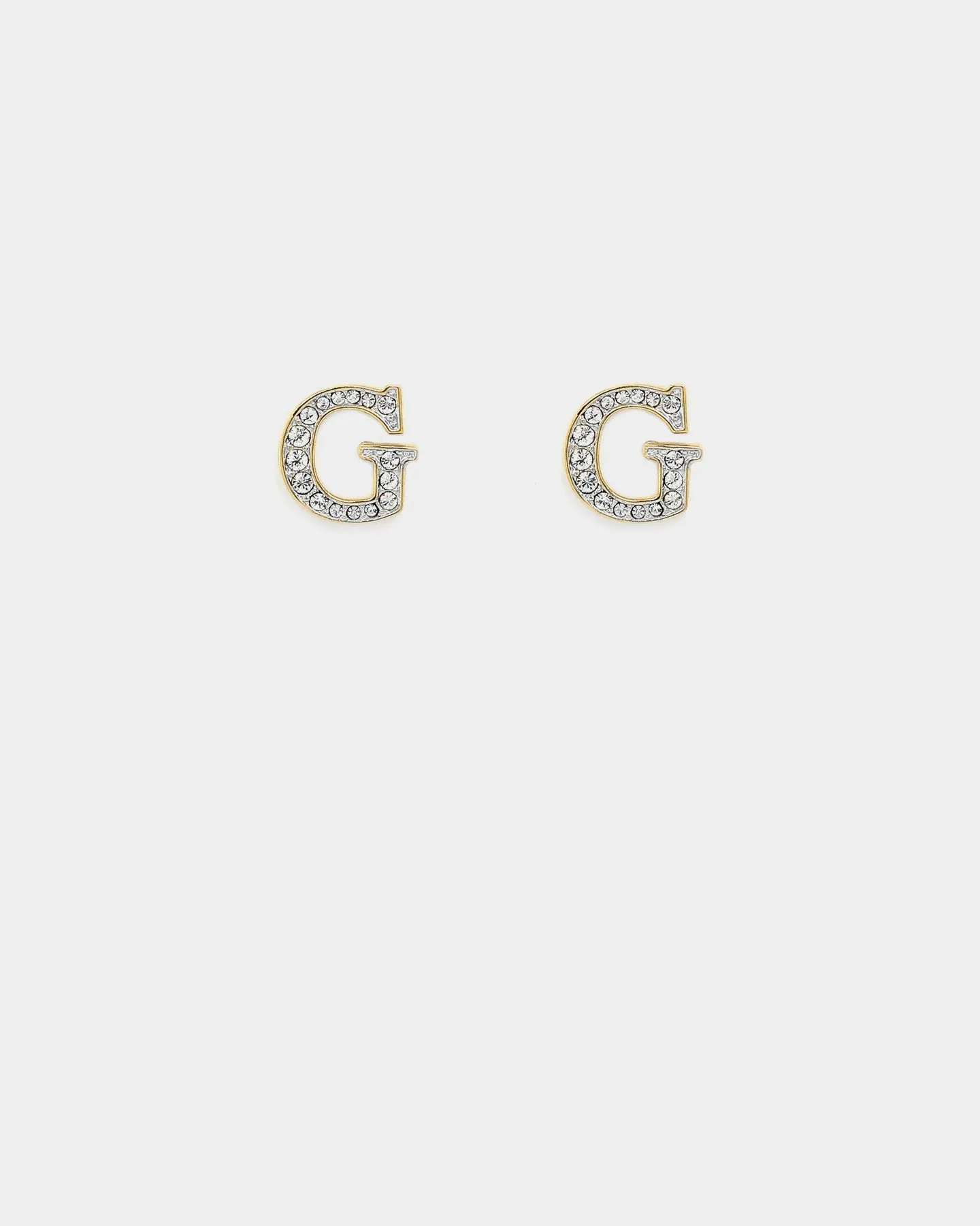 Guess Mainline Women's G Round Pave Stud Earrings Gold