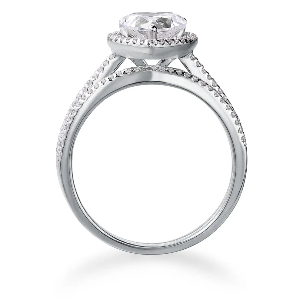 Halo Heart Ring Set