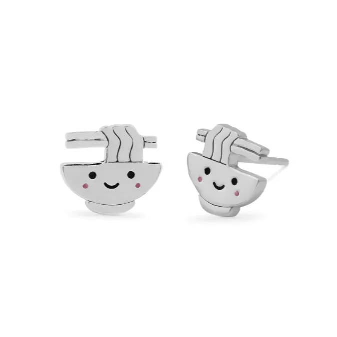 Happy Ramen Noodles Stud Earrings