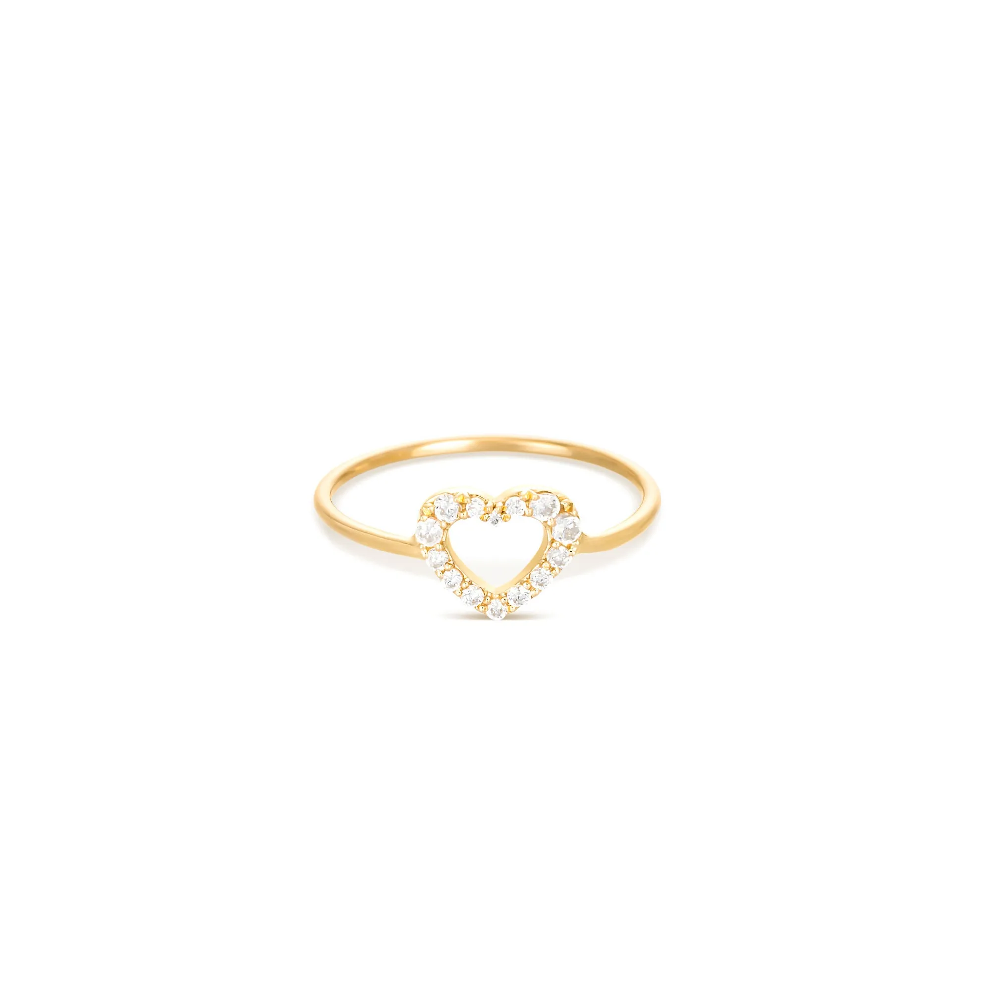 Heart 18K Gold Ring w. Diamonds