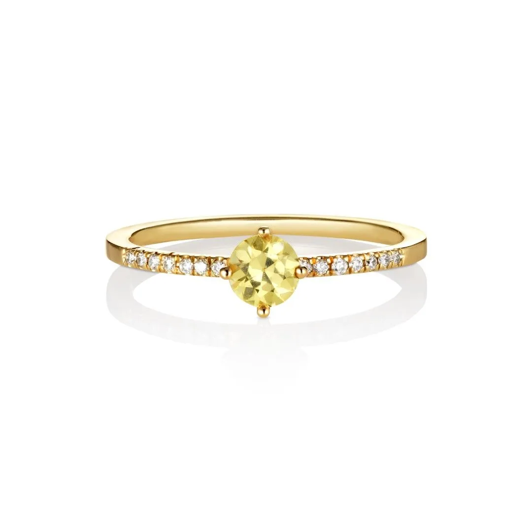 Hima Kaha 18K Gold Ring w. Diamonds & Sapphire
