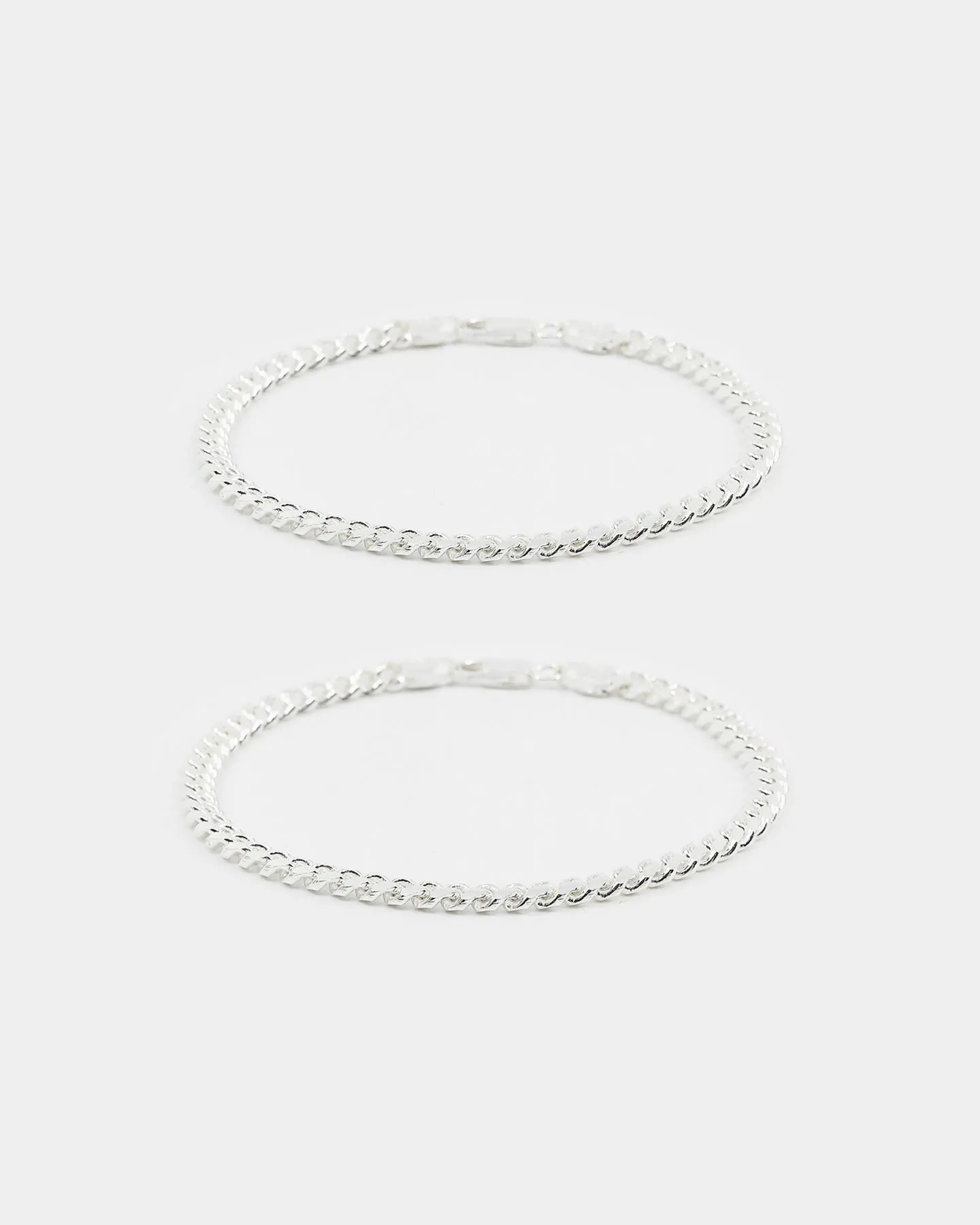House Of Auric 5mm Cuban Bracelet Set Sterling Silver